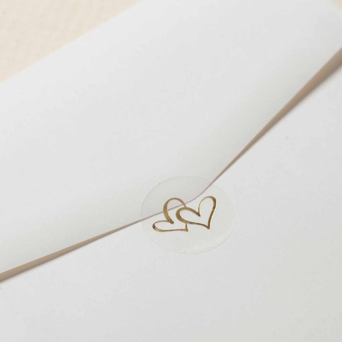 Wedding Invite Seal Sticker - Clear Hearts 10pc - Personalised - Younique Gifts Melbourne