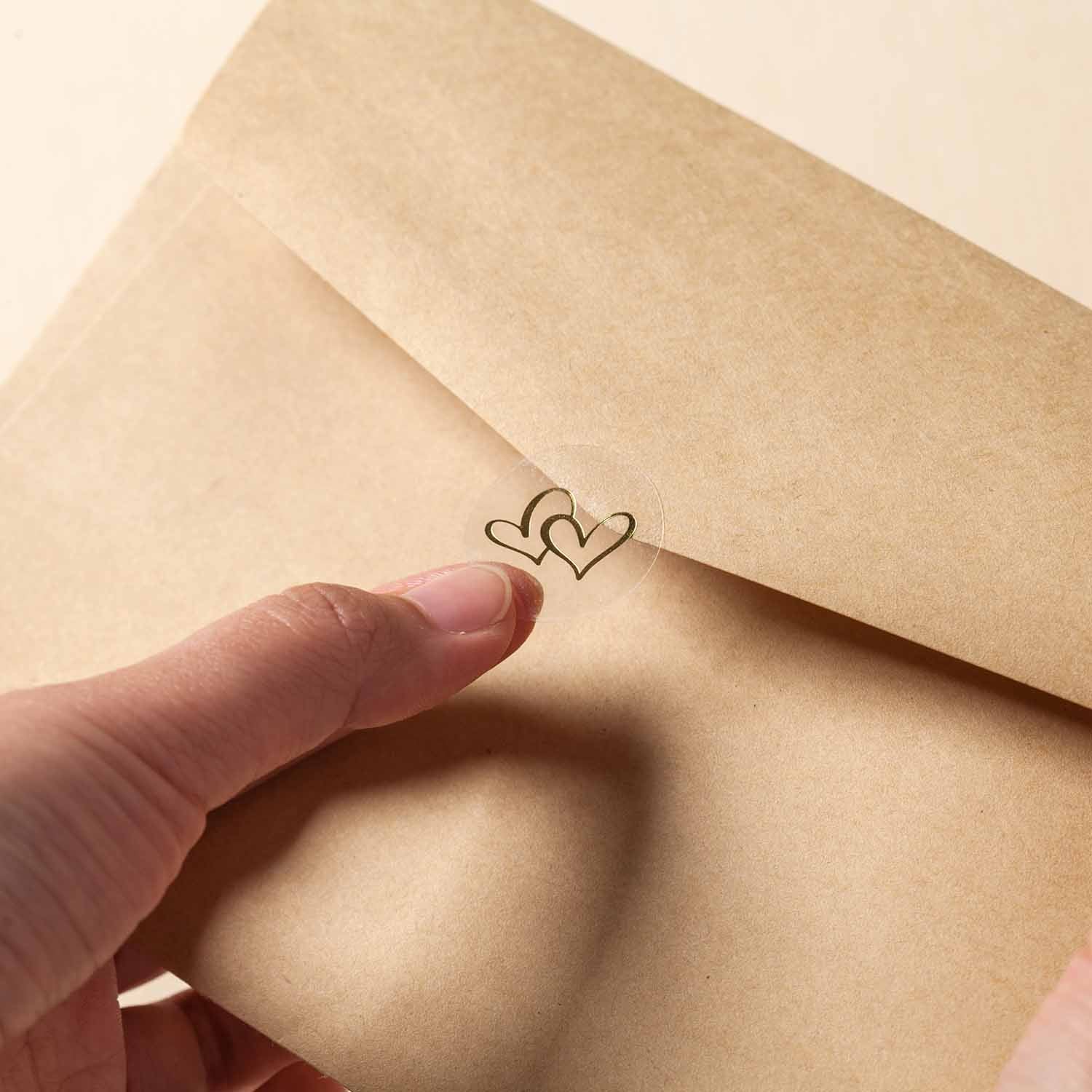 Wedding Invite Seal Sticker - Clear Hearts 10pc - Personalised - Younique Gifts Melbourne