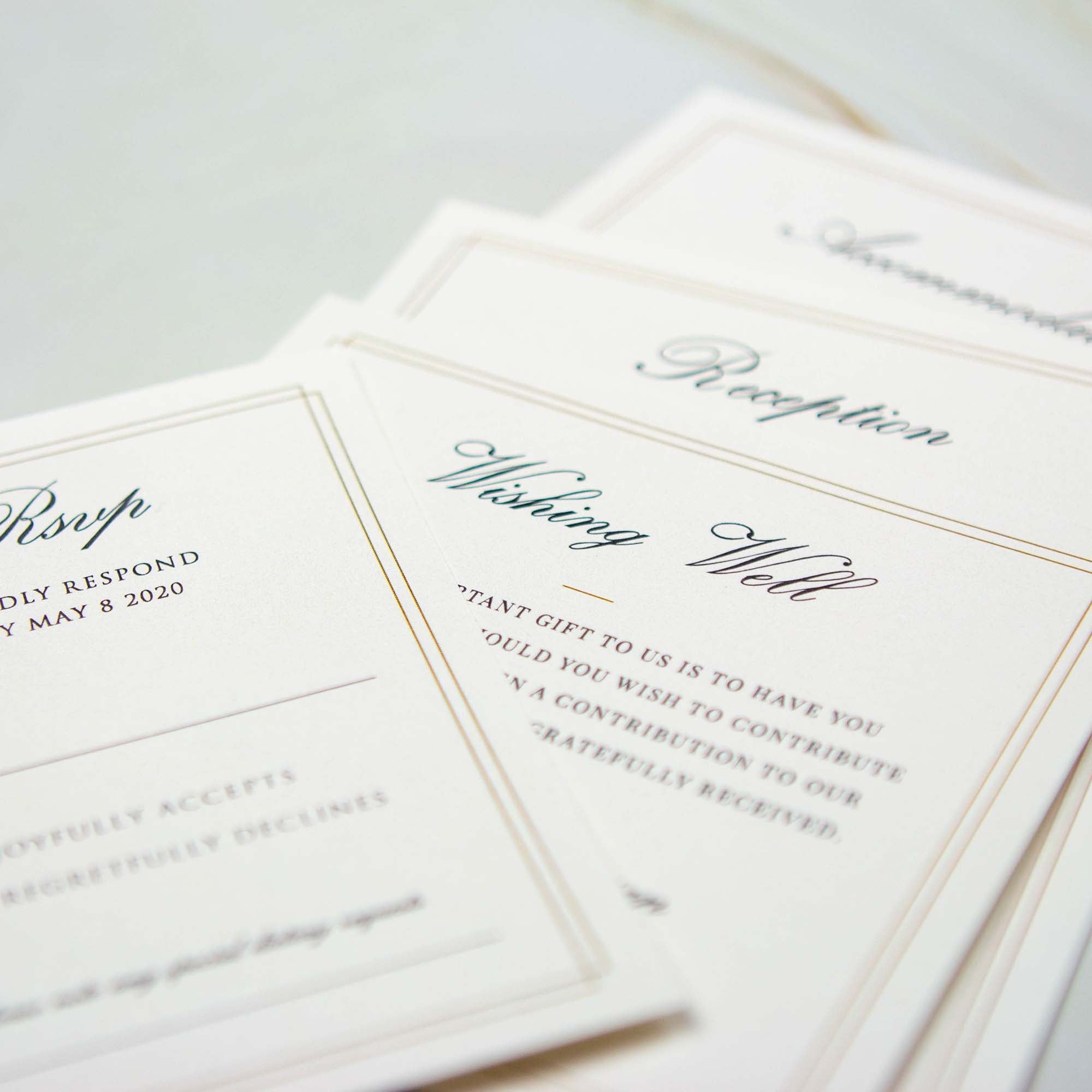 Wedding Wishing Well & Registry Cards - Elegant Gift Requests - Personalised - Younique Gifts Melbourne